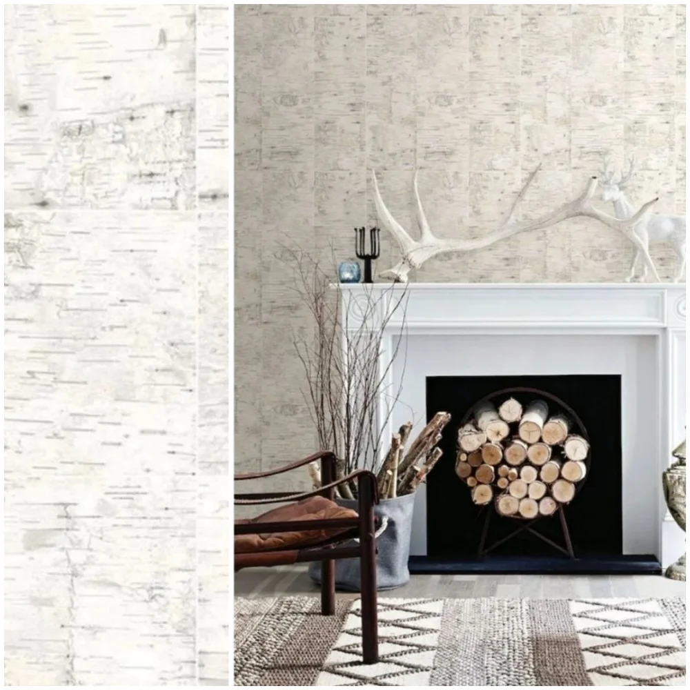 Wallpaper Border Birch Champlain Wood Grid